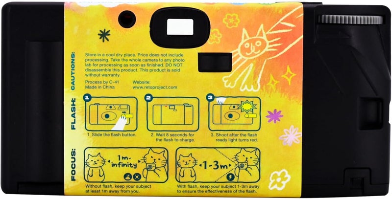Retocolor Cat'cha 35mm Disposable Film Camera 27EXP, ISO400, Color Negative Film, Focus Free, Easy to Use, Built in Flash, Single Use (Film and Battery Included) (CAT'CHA) - Image 5